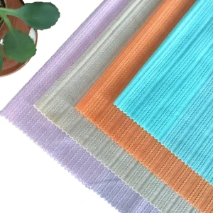 Factory Knit Textile’s 75% Polyester 17% Rayon Viscose 8% Spandex Striped Jacquard Stretch Rib Fabric for Boys Girls Garments