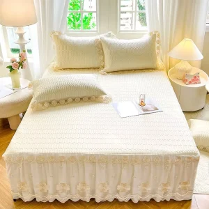 Factory Lace Bed Skirt Summer Latex Mattress Cover Solid Bed Skirts Luxury