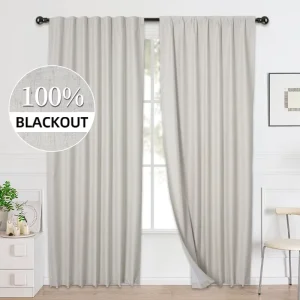 Factory Linen Blackout Curtains Modern Minimalist High Shading Texture Flocked Curtains for the Living Room