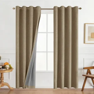 Factory Linen Look Polyester Blackout Curtains Modern Custom High Shading Ready made Curtains for Home