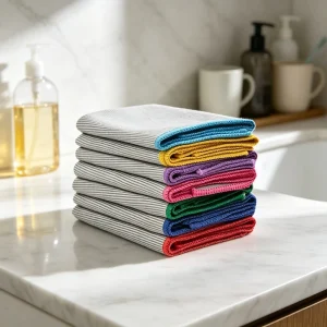 Factory Lint-Free Absorbent Reusable Quick-Dry Microfiber Towel for Kitchen Glass Cleaning