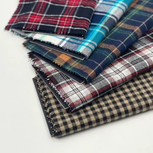 Factory Low Price 100% Cotton Yarn Dyed Woven Twill Check Flannel Fabric for Men’s Shirts