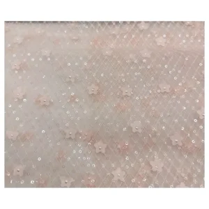 Factory Luxury 100%polyester Flower Sequin Mesh Embroidery Fabrics for Bridal Dress