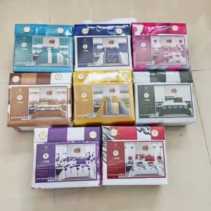 Factory Luxury King Size Bed Sheet Set 8 Piece Ready to Ship Floral Printed Bedding Set with Curtains Fitted Sheets for Beds