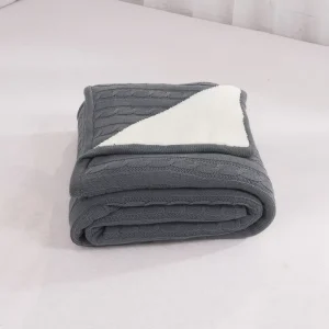 Factory Luxury Portable Custom Winter Cotton Sherpa Warm Cozy Sofa Bed Knitted Throw Fleece Blanket