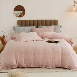 Factory Lyocell Jacquard 4pcs Bedding Set Solid Woven Fabric Wrinkle Resistant Custom for Home Hotel