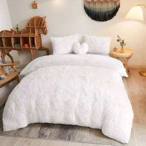 Factory Manufacturer Shaggy Plush Soft Faux Fur Comforter Set 3pcs Tie Dye Rabbit Fluff Faux Fur