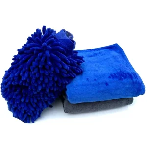 Factory Microfiber Car Washing Set Chenille Wash Mitt Absorbent Drying Towel Car Cleaning Kit Support OEM
