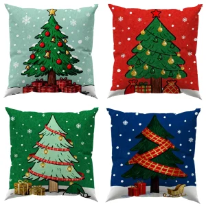 Factory Modern Customizable Xmas Decorations Non-Toxic Square Eco-Friendly 600TC Throw Pillow Covers
