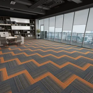 Factory Modular Striped Carpet Tiles Vertical Line Grey Beige Colorful Anti-wear Hotel Office Square Floor Mat