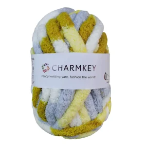 Factory Multi Color Fancy Cotton Yarn Spun Polyester Chunky Yarn Hand Knitting for Weaving