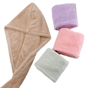 Factory New Cute Female Water Absorption Dry Hair Towel Ultra Fine Fiber Coral Velvet Antimicrobial Quick Dry Adult