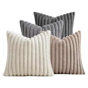 Factory New Square Back Throw Pillow Covers Solid Corduroy Eco friendly Customizable Removable Washable Sofa Cushion