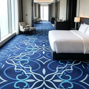 Factory Nylon Guest Room Wall Carpet Fireproof Silent Wear Resistant Custom Print Free Sample Hotel Refit Contractor