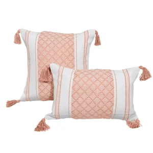 Factory Price Cotton Colorful Geometric Jacquard Weave Comfort Throw Pillowcase Fringe Pillow