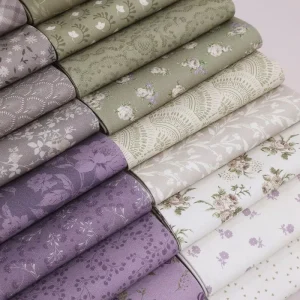 Factory Price Custom Printed Quilting Cotton Fabric 20Pcs Flowers Printed Fat Quarter Bundle Handmade Patchwork Needlework