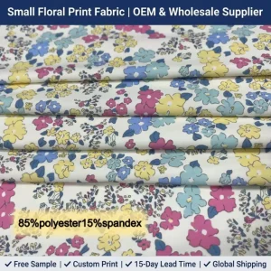 Factory Price Knitted Polyamide Spandex Fabric High Elastic Chlorine Corrosion Resistant UPF50+ UV Blocking Floral Activewear
