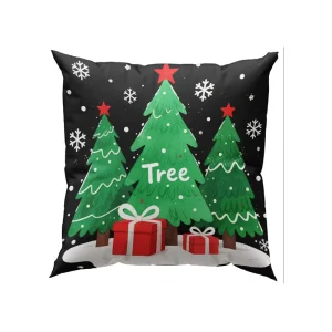 Factory Price Modern Square Zipper Throw Pillow with Christmas Tree Pattern Home & Hotel Use