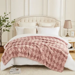 Factory Price New Style Solid Teddy Rabbit Faux Fur with Sherpa Blanket for Bed Cover or Decoration Luxury Sofa Throw