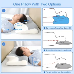 Factory Price OEM ODM Orthopedic Cervical Contour Ergonomic Memory Foam Bed Pillow for Sleep Comfortable