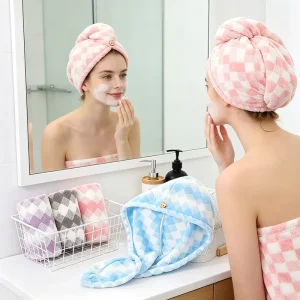 Factory Price Premium Microfiber Hair Towels Cap Absorbent Quick Dry Magic Hair Wrap for Shower Spa Salon Microfiber Bath Towel