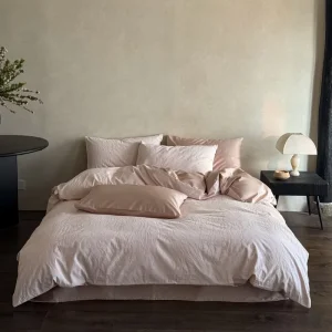 Factory Price Pure Cotton Satin Textured Jacquard 4-Piece Set Modern Customizable Bedding Set for Hotel Use