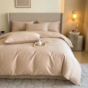 Factory Price Solid Color Bedding Set for Home Textile Market in High Density Brushed Polyester 4pcs