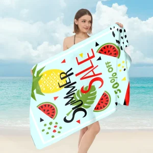 Factory Price Summer Beach Towels with Logo Custom Print Sand Free Quick Dry Highly Absorbent Swimming Use High Quality