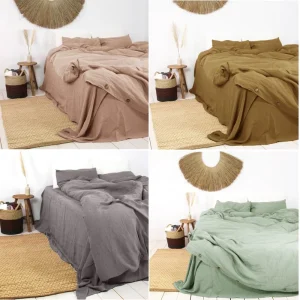 Factory Prices Luxury King Size Bedding Set 100% Linen Duvet Cover Comforters High Quality Bedsheets