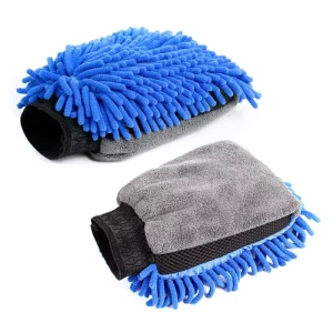 Factory Production Double Sided Chenille Car Washing Gloves Microfiber Cleaning Towel for Car Maintenance