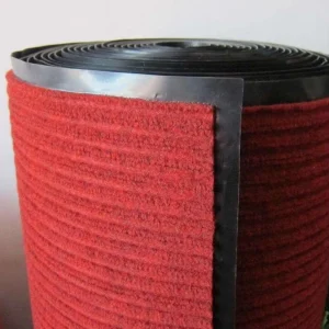 Factory Production Woven Modern Washable Non Slip Indoor Outdoor Double Ribbed Door Mat Stripe Floor Carpet with PVC Backing