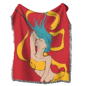 Factory Quick Custom Artistic Jacquard Warp Woven Blanket with Tapestry Woven Blanket LOGO & Pattern Custom Design