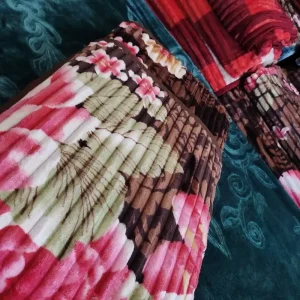 Factory Ribbed Printed Flannel Throw Blanket Vintage Flower Striped Fleece Blanket OEM ODM Large Size Bed Blanket