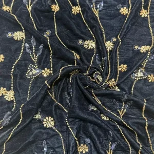 Factory Royal Blue Crystal Luxury Bridal Beaded French Tulle Lace 5mm Sequin Fabric for Decoration for Women Dresses