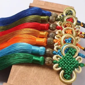 Factory Sale 12CM Handmade Polyester Chinese Knot Tassels for Bookmark Lantern Car Home Decoration