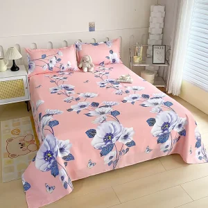 Factory Sale Household Printing Flat Bed Sheet Pillowcase Set Custom Made of Polyester for Bedroom Use