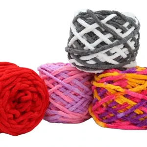 Factory Sale Multi Color Chunky Crochet Yarn Knitting Woven Blanket Core Strip Line Ice Yarn Sewing Accessory Polyester Blended