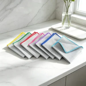 Factory Sale Reusable Quick Dry Lint Free Multi Purpose Microfiber Glass Towel for Kitchen Stainless Steel Glass Cleaning