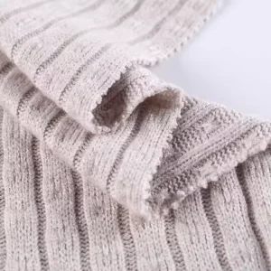 Factory Selling 50% Rayon 28% Polyester 22% Nylon Solid Yarn Knit Coarse Needle Jacquard Fabric for Cloth