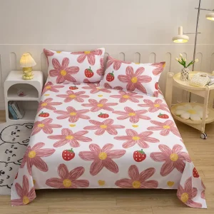 Factory Skin-Friendly Cotton Single Bed Sheet New Cross-Border Disposable Aloe Vera Printing Fitted Flat Sheets