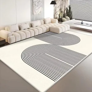 Factory Soft Abstract Print Carpet Mat Living Room Faux Cashmere Plush Stain Resistant Rug for Bedroom