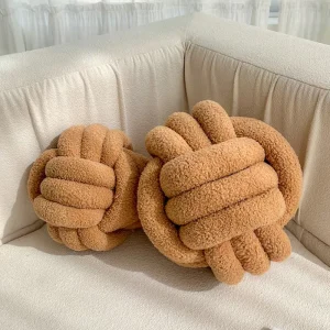 Factory Soft Comfortable Anti-Pilling Removable Washable Custom Design Knot Ball Throw Pillow Cushion Home Pillow