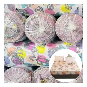 Factory Soft Microfiber Woven 100% Polyester Flower Printed Bedsheet Fabric Roll