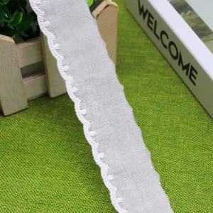 Factory Soft Single sided Embroidery Lace Cotton 3cm for Shoes & Bags Wavy Edge Sexy Lace Trim