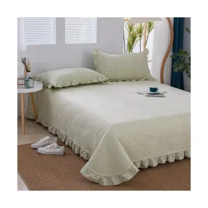Factory Solid Color India Style Lace Bedspread Bed Skirt Coverlet