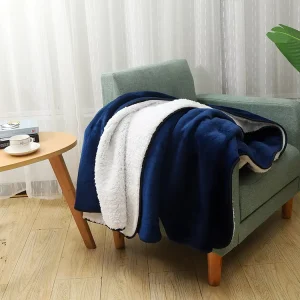 Factory Solid Super Soft Thick Cozy Warm Throw Blanket Flannel Sherpa Fleece With Custom Logo