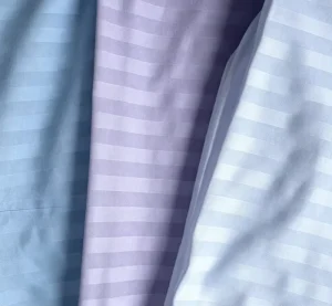 Factory Source Stripe Fabric Flexible Wear Resistant 100% Polyester Anti static for Bedding Fitted Sheet Hotel Accessory