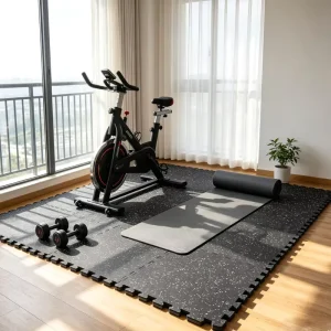 Factory Speckled EVA Patchwork Gym Floor Rubber Mats Black and White Speckled Puzzle Floor Mats Suitable for Gym