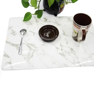 Factory Spot Goods Marble Pattern Placemats PU Custom European Style Western Dining Mats Non Slip Heat Resistant Model