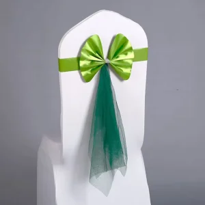 Factory Stretch Free Wedding Sashes Bow Tie Yarn Chiffon Banquet Flower Back Cover Decoration Chaises Marriage Sash Chair Bands